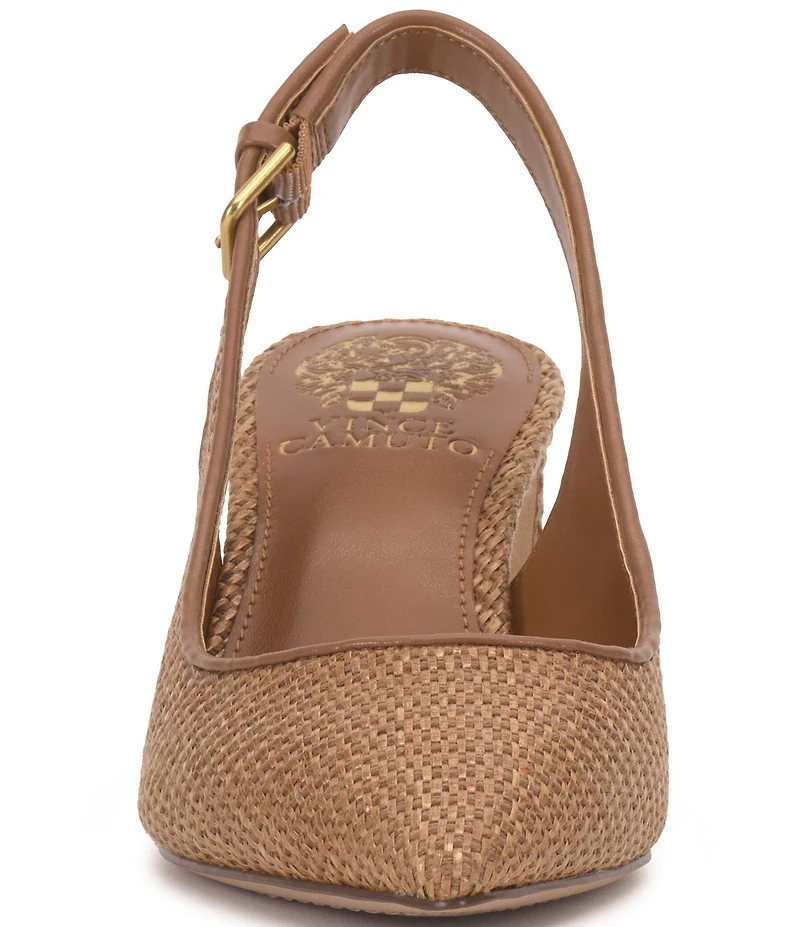 Vince Camuto Hamden Raffia Slingback Point Toe Pumps