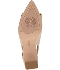 Vince Camuto Hamden Embossed Snake Print Leather Chain Link Hardware Slingback Pumps