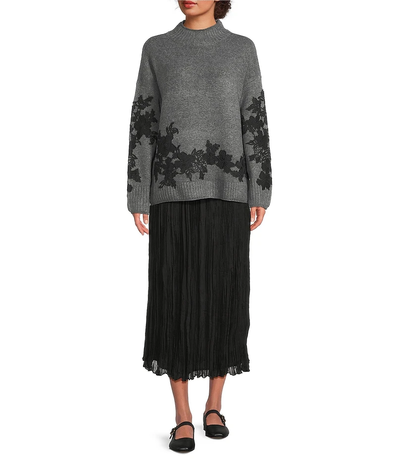 Vince Camuto Illusion Pleated A-Line Skirt