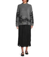 Vince Camuto Illusion Pleated A-Line Skirt