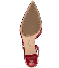 Vince Camuto Inari Patent Hardware Detail Slingback Kitten Heel Pumps