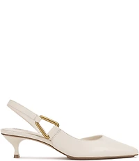 Vince Camuto Inari Leather Hardware Detail Slingback Kitten Heel Pumps