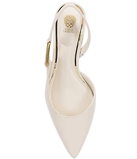 Vince Camuto Inari Leather Hardware Detail Slingback Kitten Heel Pumps