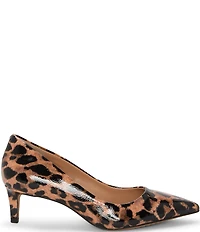 Vince Camuto Kehlia Leopard Patent Leather Kitten Heel Pumps