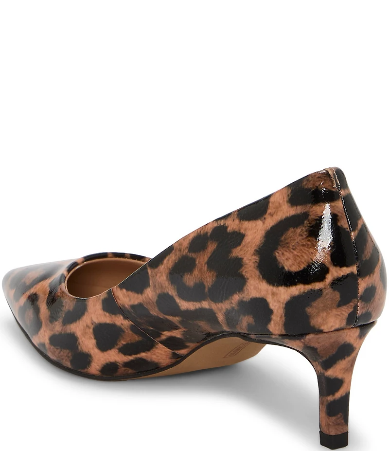 Vince Camuto Kehlia Leopard Patent Leather Kitten Heel Pumps