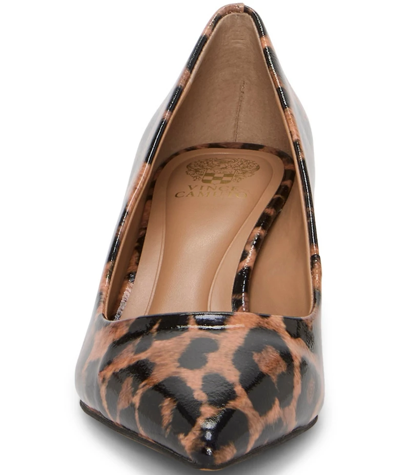 Vince Camuto Kehlia Leopard Patent Leather Kitten Heel Pumps