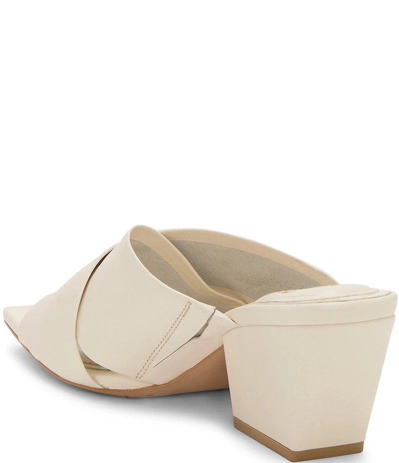 Vince Camuto Kespa Leather Cross Band Slide Sandals
