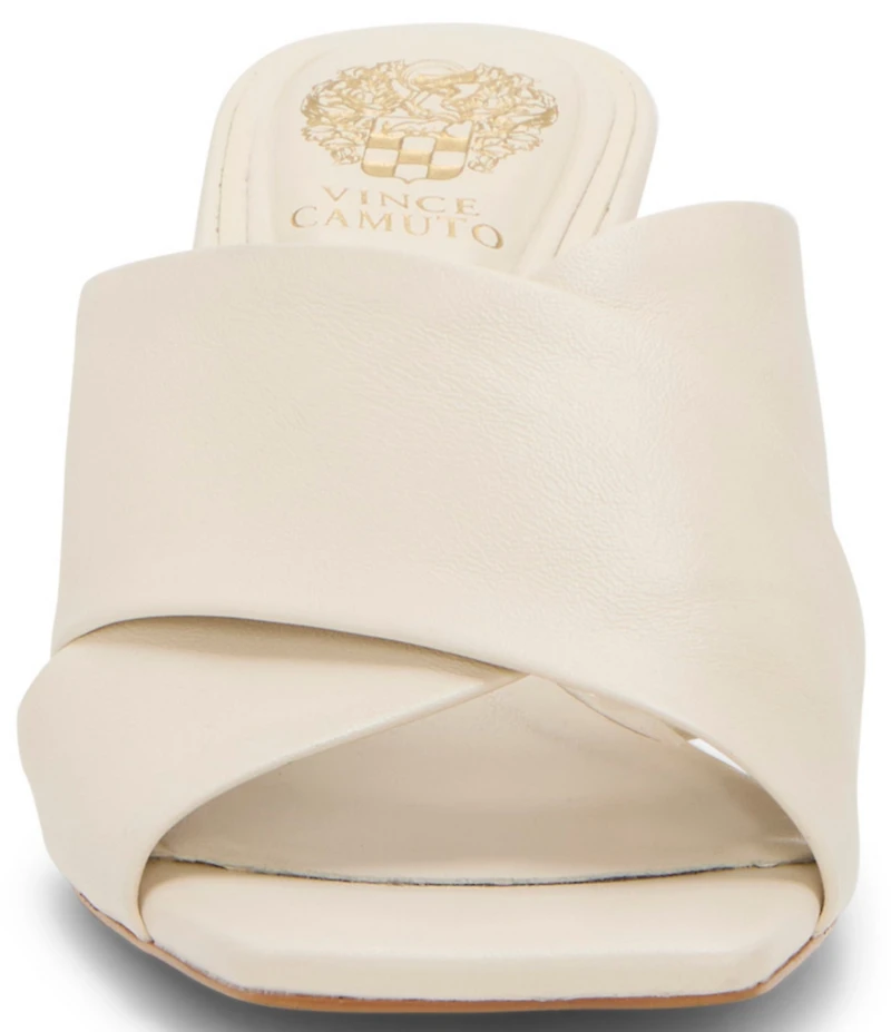 Vince Camuto Kespa Leather Cross Band Slide Sandals