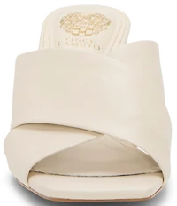 Vince Camuto Kespa Leather Cross Band Slide Sandals