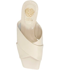 Vince Camuto Kespa Leather Cross Band Slide Sandals