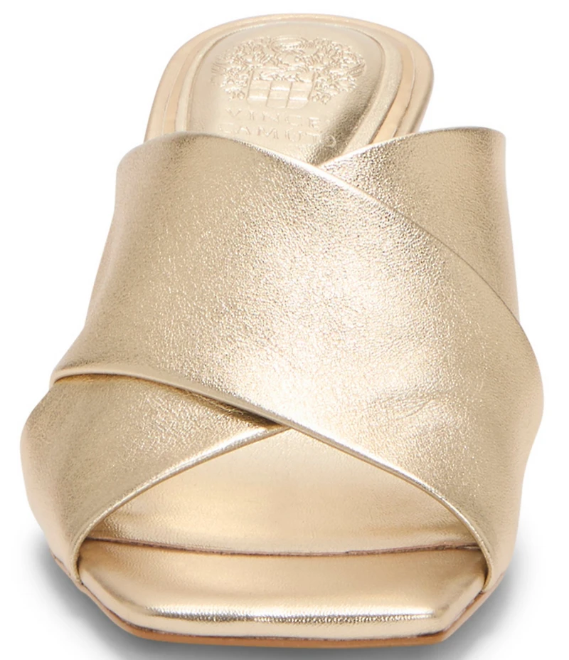 Vince Camuto Kespa Leather Cross Band Slide Sandals