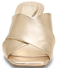 Vince Camuto Kespa Leather Cross Band Slide Sandals