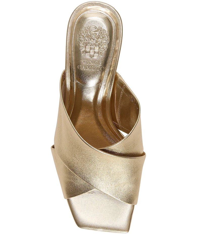 Vince Camuto Kespa Leather Cross Band Slide Sandals