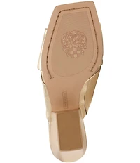 Vince Camuto Kespa Leather Cross Band Slide Sandals