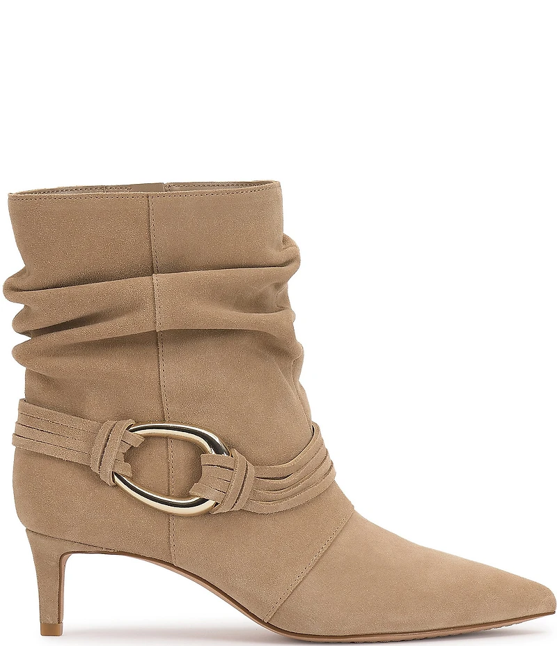 Vince Camuto Kirpa Slouch Suede O-Ring Hardware Strappy Booties
