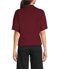Vince Camuto Knit Cowl Neck Short Sleeve Blouse