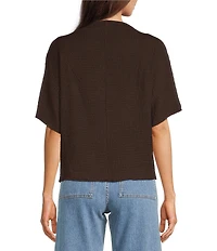Vince Camuto Knit Cowl Neck Short Sleeve Blouse