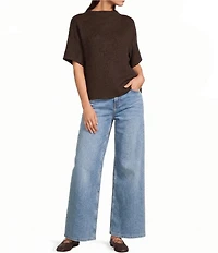 Vince Camuto Knit Cowl Neck Short Sleeve Blouse