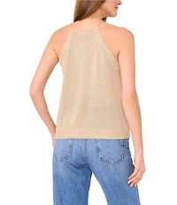 Vince Camuto Knit Halter Tie Neck Tassel Tank