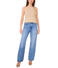 Vince Camuto Knit Halter Tie Neck Tassel Tank