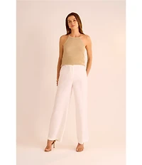 Vince Camuto Knit Halter Tie Neck Tassel Tank