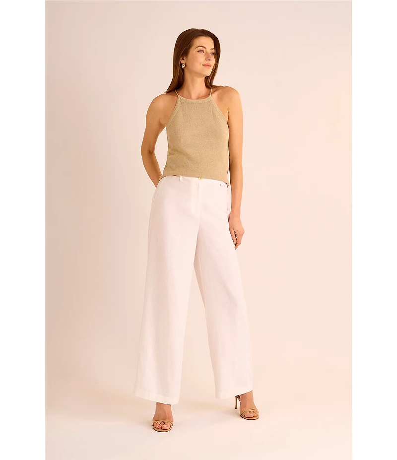 Vince Camuto Knit Halter Tie Neck Tassel Tank
