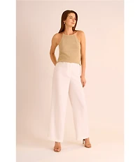 Vince Camuto Knit Halter Tie Neck Tassel Tank