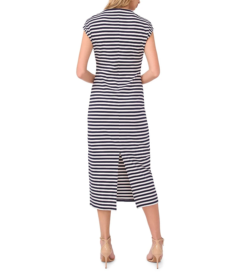 Vince Camuto Knit Mock Neck Cap Sleeve Midi Bodycon Midi Dress