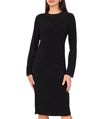Vince Camuto Knit Mock Neck Long Sleeve Asymmetric Dress