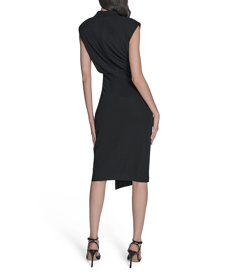 Vince Camuto Knit Mock Neck Sleeveless Midi Dress