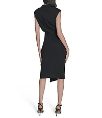 Vince Camuto Knit Mock Neck Sleeveless Midi Dress