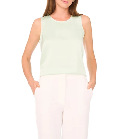 Vince Camuto Knit Round Neck Sleeveless Blouse
