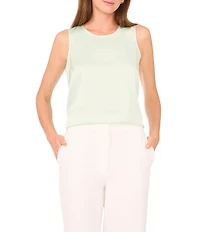 Vince Camuto Knit Round Neck Sleeveless Blouse