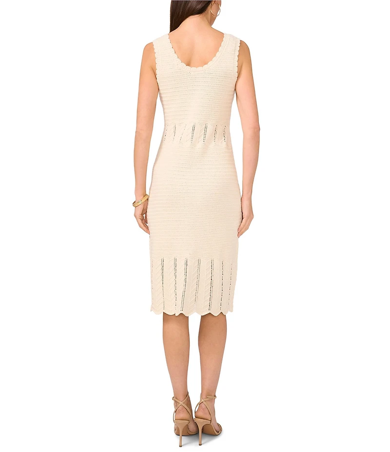 Vince Camuto Knit Scoop Neck Sleeveless Knee Length Sheath Dress
