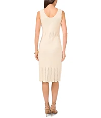 Vince Camuto Knit Scoop Neck Sleeveless Knee Length Sheath Dress