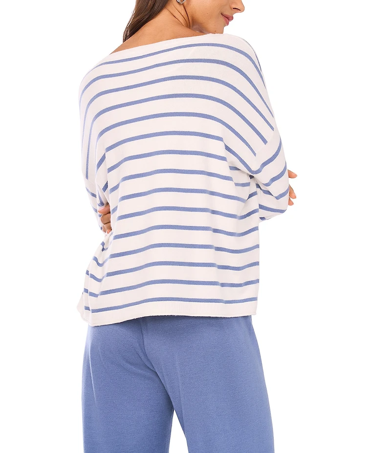 Vince Camuto Coordinating Knit Striped Crew Neck Long Sleeve Sweater