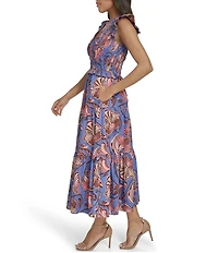 Vince Camuto Knit V-Neck Cap Sleeve Midi Dress