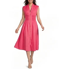 Vince Camuto Knit V-Neck Cap Sleeve Zipper Front Dress