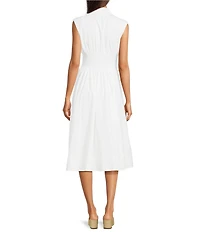 Vince Camuto Knit V-Neck Cap Sleeve Zipper Front Dress