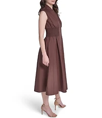 Vince Camuto Knit V-Neck Cap Sleeve Zipper Front Dress