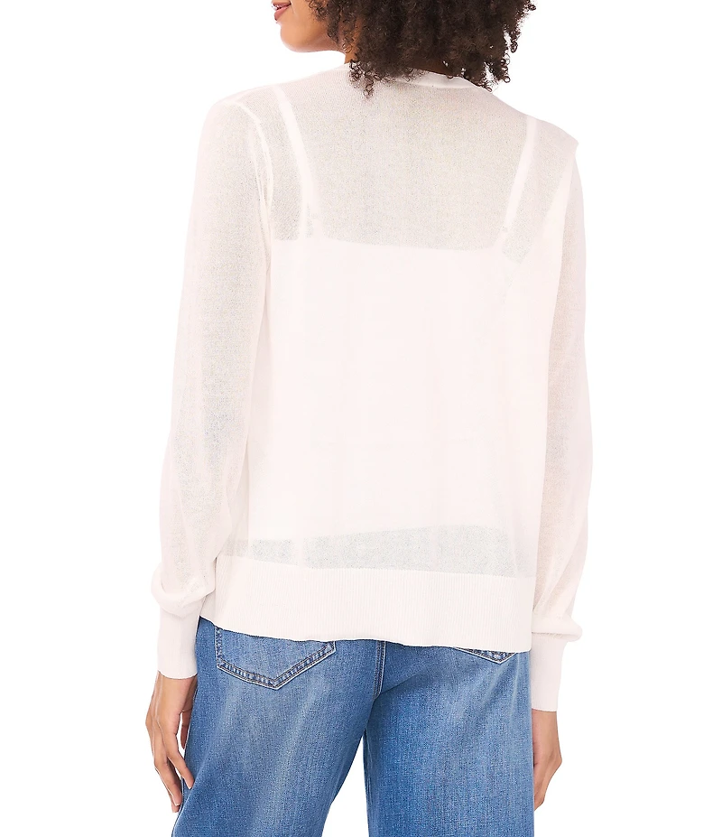 Vince Camuto Knit V-Neck Long Sleeve Open Front Cardigan