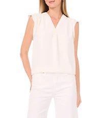 Vince Camuto Knit V-Neck Ruffle Sleeve Blouse