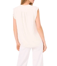 Vince Camuto Knit V-Neck Ruffle Sleeve Blouse