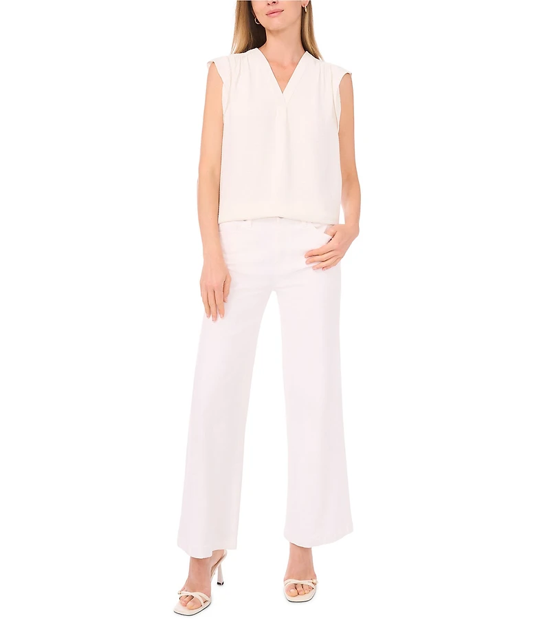 Vince Camuto Knit V-Neck Ruffle Sleeve Blouse