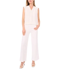 Vince Camuto Knit V-Neck Ruffle Sleeve Blouse