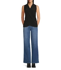 Vince Camuto Knit V-Neck Sleeveless Wrap Top