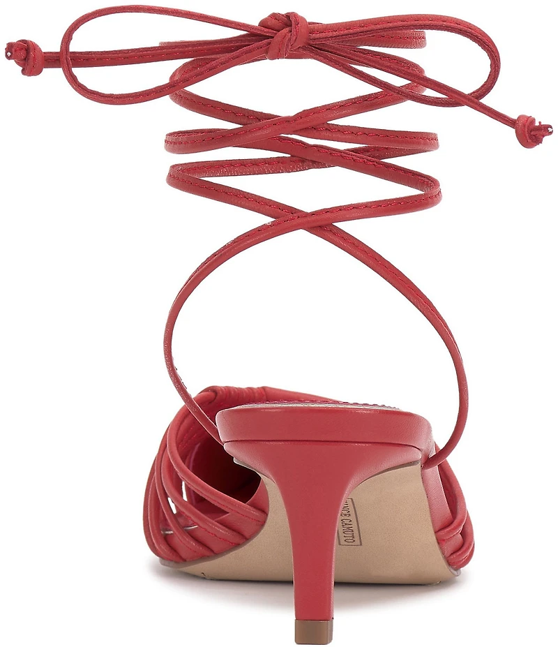 Vince Camuto Kota Leather Ankle Wrap Kitten Heel Pumps
