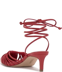 Vince Camuto Kota Leather Ankle Wrap Kitten Heel Pumps