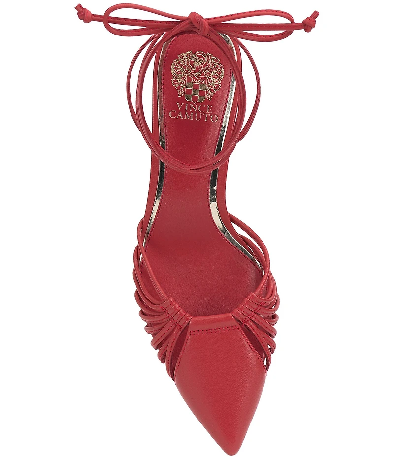 Vince Camuto Kota Leather Ankle Wrap Kitten Heel Pumps