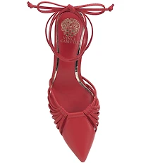 Vince Camuto Kota Leather Ankle Wrap Kitten Heel Pumps